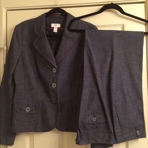 2 Piece Suit, Denim like. Worn only once.